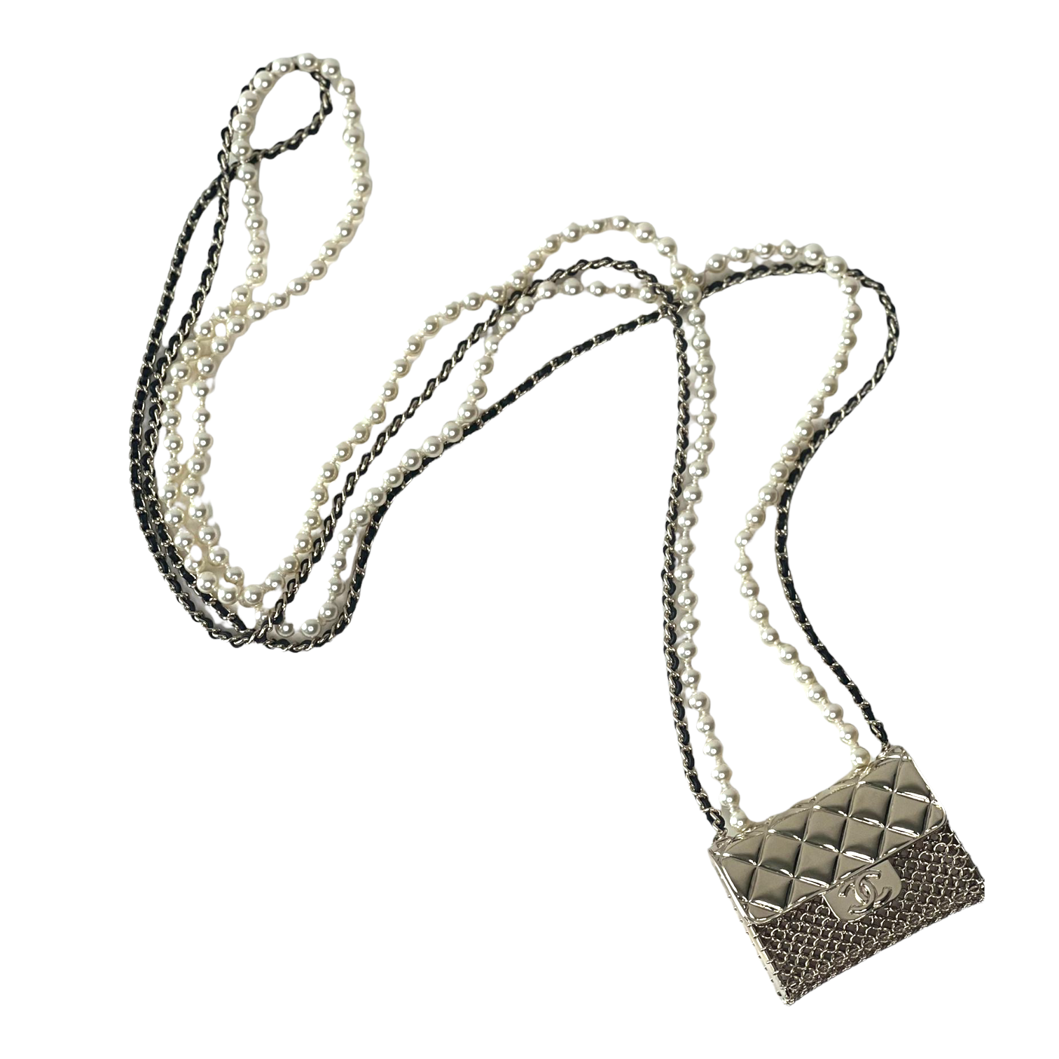Chanel mini bag necklace hotsell