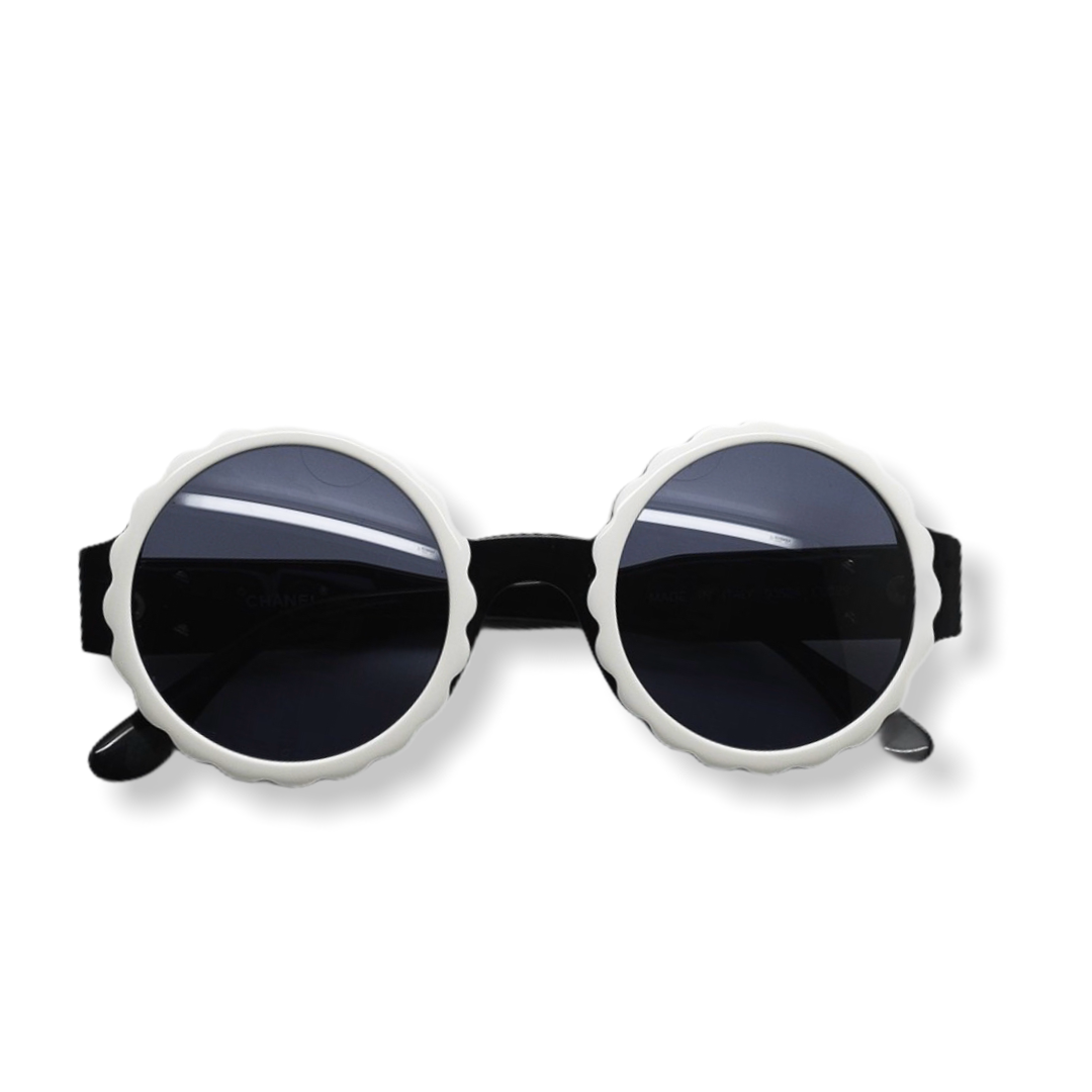 Chanel Vintage Round Flower Sunglasses Tailored Styling