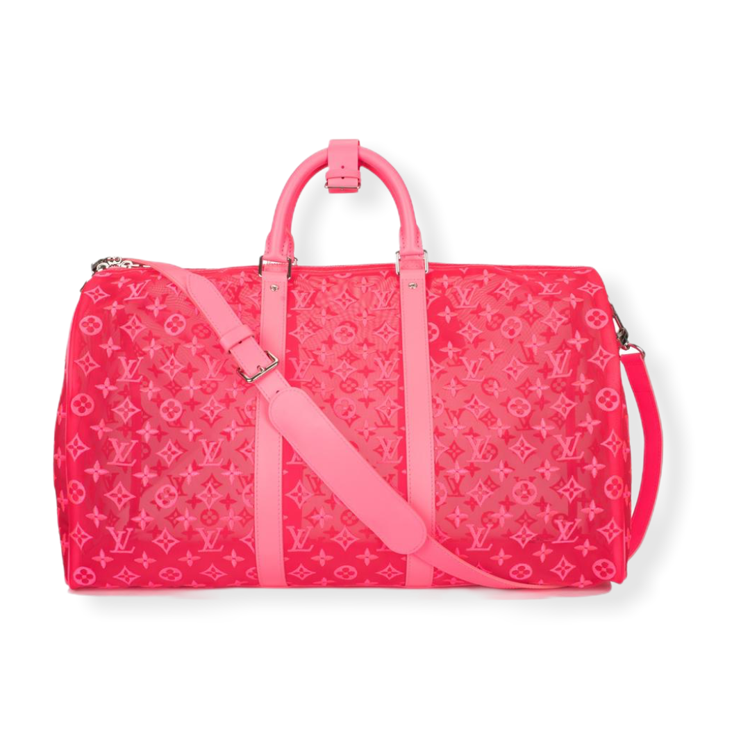 Louis Vuitton, Bags, Louis Vuitton Ss2 Lace Mesh See Through Pink Keepall  50 Newexcellent Condition