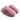Tailored Styling Chanel pink shearling mule slippers with plush texture and embroidered CC logo on a white background