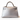 Tailored Styling Hermès Mini Kelly 20 in metallic silver Chèvre leather with gold hardware, back view.