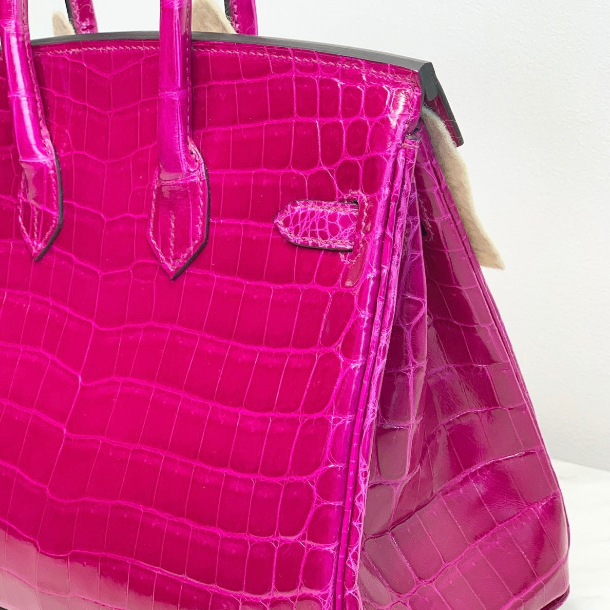 Hermès Birkin 25 Rose Pourpre Shiny Croc Palladium Hardware – Tailored  Styling