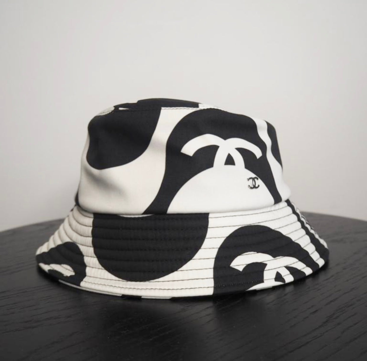Chanel Black & Ecru Bucket Hat