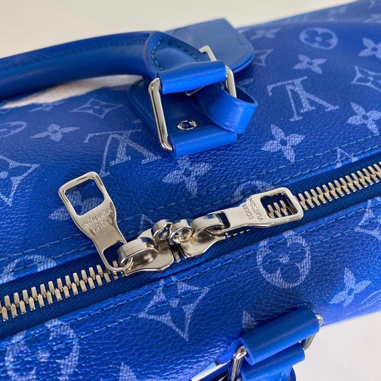 Louis Vuitton Keepall Bandouliere 50 Clouds Blue Monogram Weekend Travel Bag